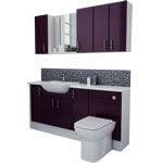 1700mm Aubergine Gloss with Wall Units