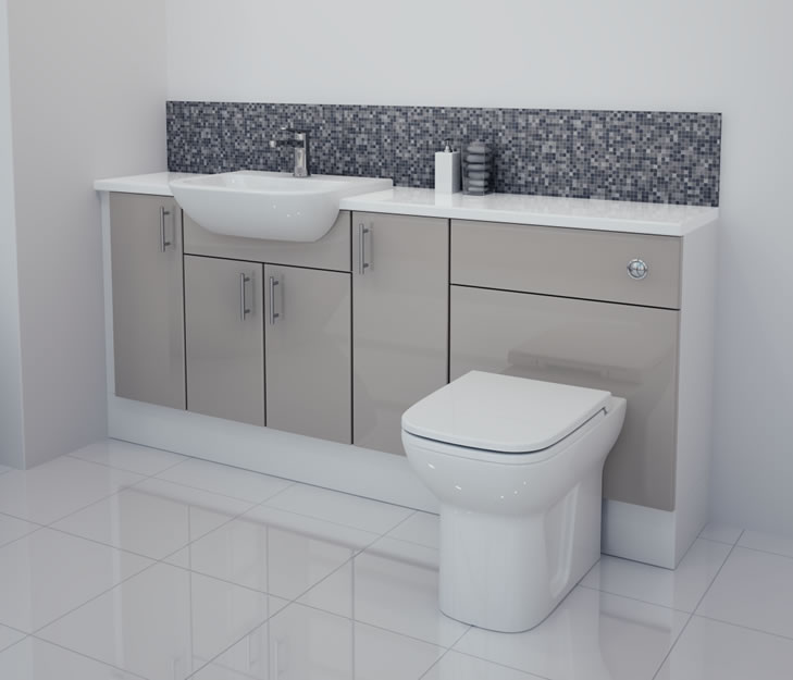 1800mm Latte Gloss Furniture Run with White Carcase